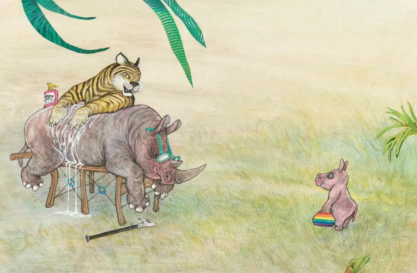 Illustratie uit kinderboek Rinu